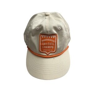Whataburger Tailgate Champs Hat Mens OSFM‎ Cream New With Tag Rope Snapback Cap